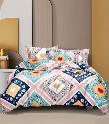 YUTERA 210 TC Microfiber Double Floral Fitted (Elastic) Bedsheet(Pack of 1, Multicolor)
