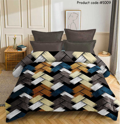 NCS Velvet Double Fitted (Elastic) 400 TC Floral Bedsheet(Pack of 1, Flano Woolen Fitted with Pillow Covers – Winter-Ready Comfort & Style, MULTI)-03)