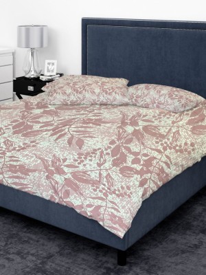 SLEEPING OWLS 144 TC Cotton Super King Floral Flat Bedsheet(Pack of 1, Pink)