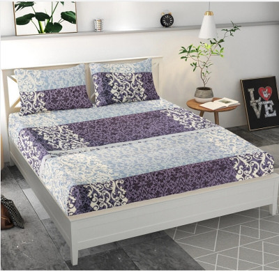 BROMWICK 180 TC Microfiber Double Printed Flat Bedsheet(Pack of 1, Multicolor)