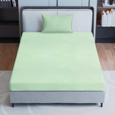 Pro Linen 300 TC Cotton Single Solid Flat Bedsheet(Pack of 1, Moss)