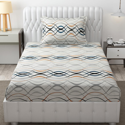 Freshfromloom 144 TC Microfiber Single Solid Flat Bedsheet(Pack of 1, Blue)