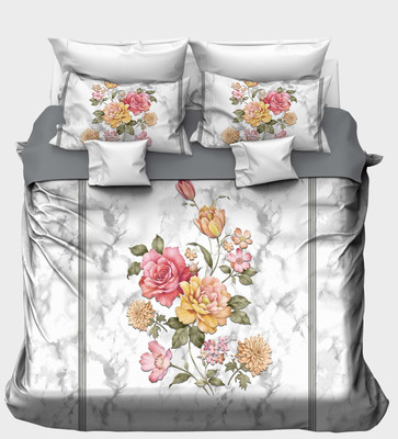 BedAura Cotton King Flat 180 TC Printed Bedsheet(Pack of 1, Multicolour_5)