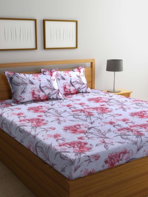 Bombay Dyeing 100 TC Cotton Double Abstract Flat Bedsheet(Pack of 1, Red)