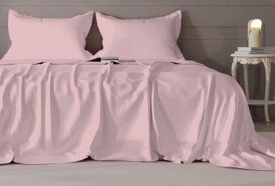 Vintana 300 TC Cotton Queen Solid Flat Bedsheet(Pack of 1, CAMEO ROSE)