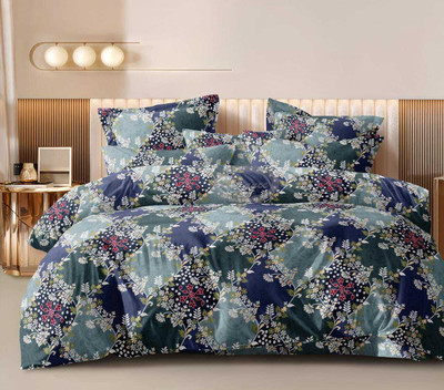 Amrange Cotton King Flat 220 TC Floral Bedsheet(Pack of 1, Multicolor)