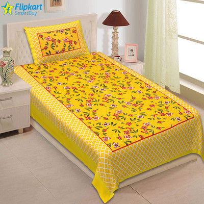 Flipkart SmartBuy 180 TC Cotton Single Jaipuri Prints Flat Bedsheet(Pack of 1, Multicolor-2)