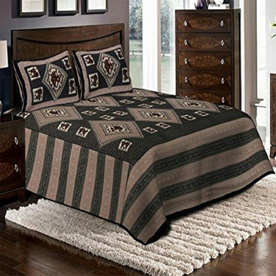 PALANG SHOBHA Cotton Double Flat 200 TC Jaipuri Prints Bedsheet(Pack of 1, Multicolor)