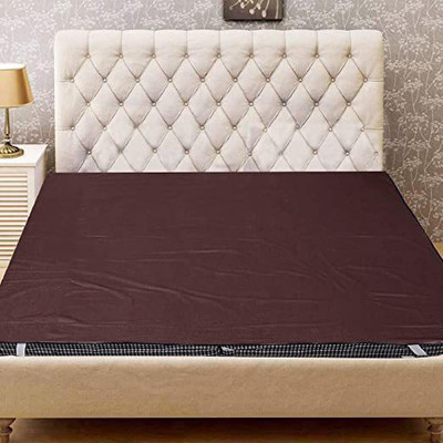AG Creations 200 TC Polyester Double Solid Flat Bedsheet(Pack of 1, Brown)