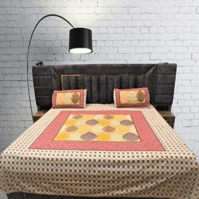 LUXURIOUS DESIGN 144 TC Cotton Double Jaipuri Prints Flat Bedsheet(Pack of 1, Multicolor)