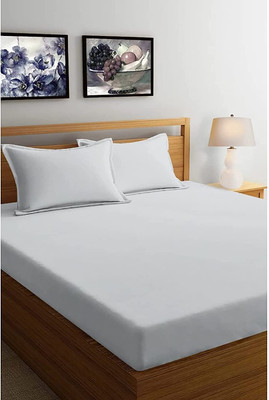 TURIYA Microfiber Queen Flat 220 TC Solid Bedsheet(Pack of 1, Grey)