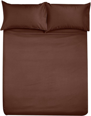 Optra 180 TC Microfiber Single Solid Flat Bedsheet(Pack of 1, Brown)