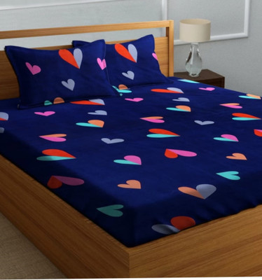 FERDIOM 144 TC Cotton Double Printed Flat Bedsheet(Pack of 1, Multicolor)