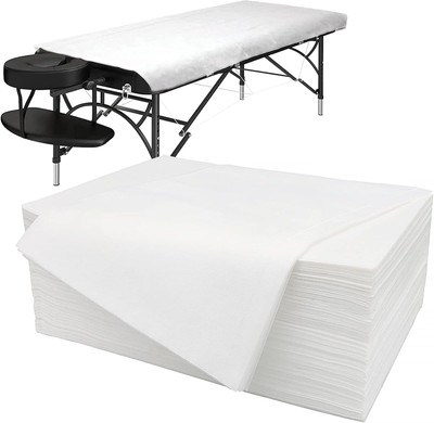 Harowala 30 TC Polyester Single Solid Flat Bedsheet(Pack of 50, White)
