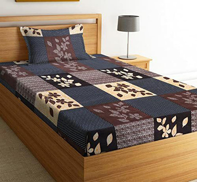 Flipkart SmartBuy 140 TC Microfiber Single Floral Flat Bedsheet(Pack of 1, Multicolor)