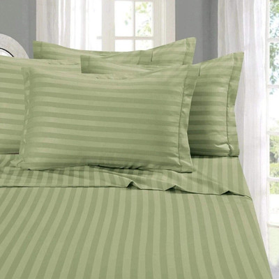 rivek Cotton King Flat 300 TC Floral Bedsheet(Pack of 1, Olive Green)