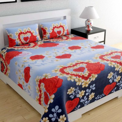 Echor 250 TC Microfiber Double Printed Flat Bedsheet(Pack of 1, Multticolor)