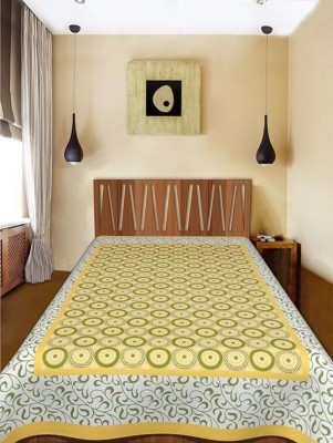 chin 180 TC Cotton Single Printed Flat Bedsheet(Pack of 1, Yellow)