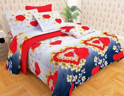 FESTIVETEXTILES 140 TC Cotton Double Printed Flat Bedsheet(Pack of 1, Multicolor)