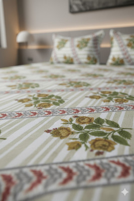 rangloom creations Cotton Double Flat 200 TC Geometric Bedsheet(Pack of 1, Multicolor)