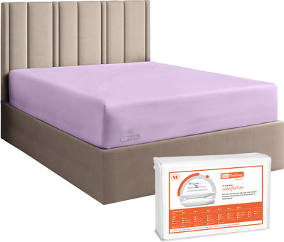 SGI Bedding 0 TC Microfiber Double Solid Fitted (Elastic) Bedsheet(Pack of 1, Lilac)