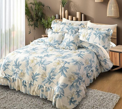 LavishFabrics Cotton Double Flat 550 TC Solid Bedsheet(Pack of 1, Off White)