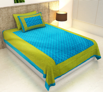 E ELMA Cotton Single Flat 140 TC Jaipuri Prints Bedsheet(Pack of 1, Multicolor)