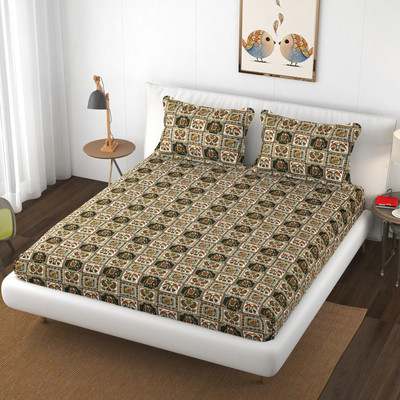 SCHp 320 TC Cotton Double Printed Flat Bedsheet(Pack of 1, B_16)