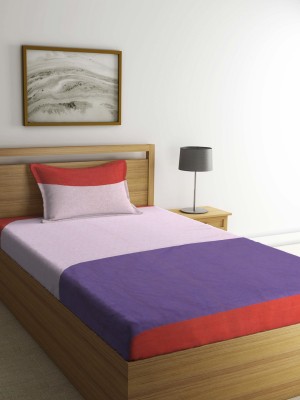 Arrabi 300 TC Cotton Single Striped Flat Bedsheet(Pack of 1, Multicolor)