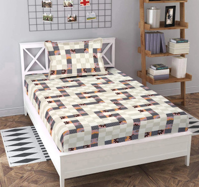BLUEDOT 230 TC Microfiber Single Floral Flat Bedsheet(Pack of 1, Multicolor)