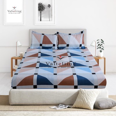 Valtellina 220 TC Cotton Double Striped Flat Bedsheet(Pack of 1, Multicolor)