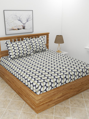 MORADO 210 TC Polycotton Double Geometric Flat Bedsheet(Pack of 1, Multicolor)