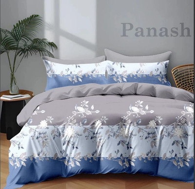 DAYAL ENTERPRISES Cotton Double Flat 500 TC 3D Printed Bedsheet(Pack of 1, Grey)
