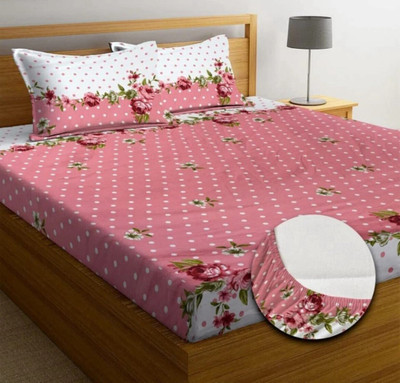 rivek Cotton King Flat 250 TC Printed Bedsheet(Pack of 1, aka1)