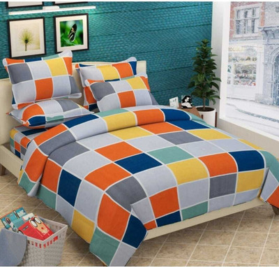 DEVZONE 140 TC Cotton Double Cartoon Flat Bedsheet(Pack of 1, Multicolor)