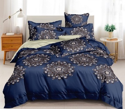 Linemates 160 TC Microfiber King Printed Fitted (Elastic) Bedsheet(Pack of 1, MULTI-4)