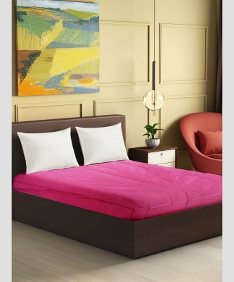 BONA SORT 210 TC PVC Double Self Design Flat Bedsheet(Pack of 1, Pink (Thin PVC Sheet))