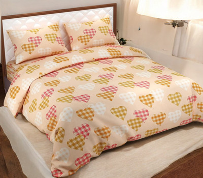 HOMYBEES 104 TC Polyester Double Abstract Flat Bedsheet(Pack of 1, Multicolor)