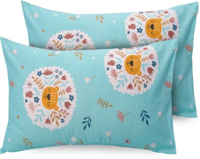 Huesland Floral Pillows Cover(Pack of 2, 43 cm*68 cm, Green, White)