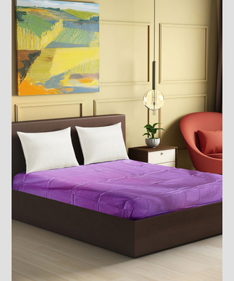 Clothloom 210 TC PVC Double Self Design Flat Bedsheet(Pack of 1, Purple (Thin PVC Sheet))