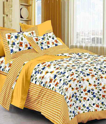 ChoiceUnique Cotton Double Flat 150 TC Printed Bedsheet(Pack of 1, Multicolor)