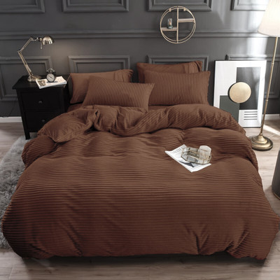 RRB TEXTILE 210 TC Polyester Double Solid Flat Bedsheet(Pack of 1, Coffee, Warm Bedsheet for Winters)
