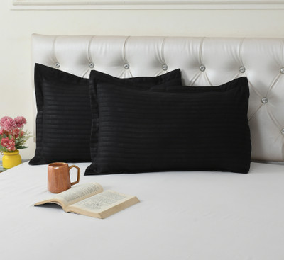 Cotton Bolls Textiles Cotton Pillows Cover(50 cm*70 cm, Pack of 2, Black)