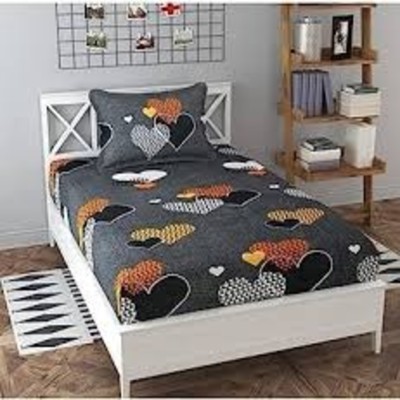 THE GRACE 195 TC Polyester Single, Single, Single Abstract Flat Bedsheet(Pack of 1, DESIGN-69)