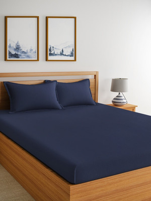 Optra 180 TC Microfiber Single Solid Flat Bedsheet(Pack of 1, navy)