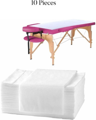 WOVFLY CARING SOLUTIONS 30 TC Polyester Single Solid Flat Bedsheet(Pack of 10, White)