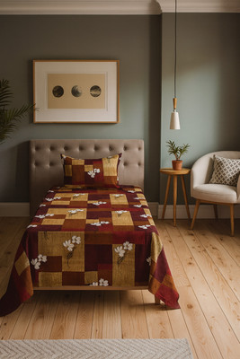 SCHp 320 TC Cotton Single Printed Flat Bedsheet(Pack of 1, B_5)
