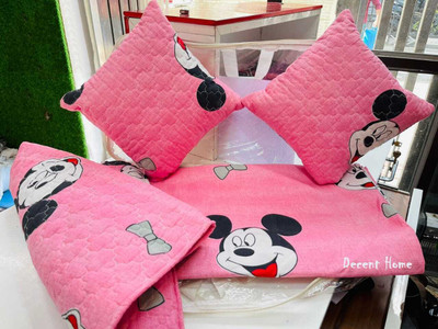 Decent Home Microfiber Queen Flat 240 TC Printed Bedsheet(Pack of 1, Pink)