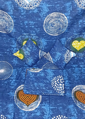 HOMYBEES Cotton Double Flat 300 TC Striped Bedsheet(Pack of 1, White, Blue, Orange)