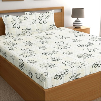 Home Ecstasy 140 TC Cotton King Floral Flat Bedsheet(Pack of 1, Multicolor)